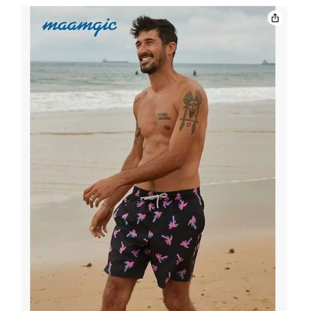 Men’s Swimming  Shorts Quick Dry Swim Shorts Medium Black with Mesh Lining
